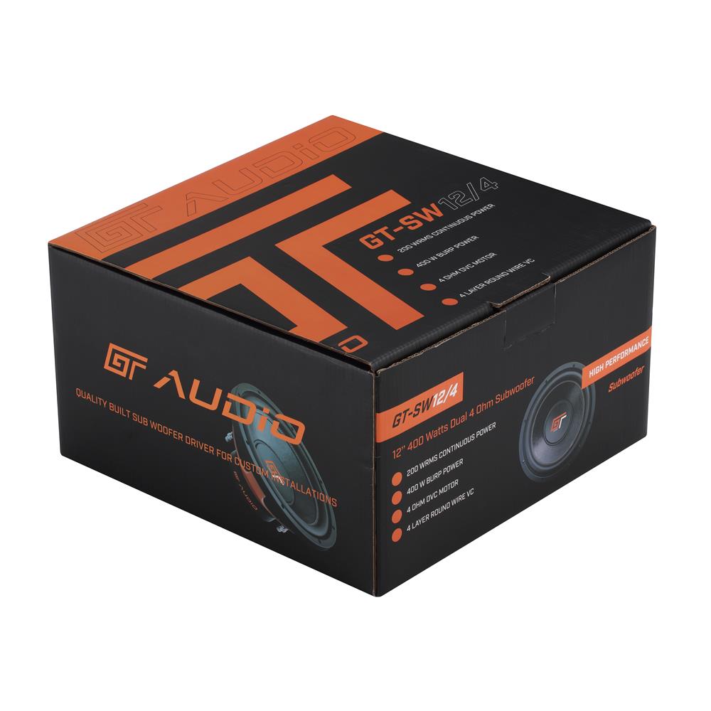 Bassface GT Audio GT-SW12/4 x2 12'' 30cm 2x4Ohm DVC Subwoofer 200w RMS (Sealed/Ported Enclosures)
