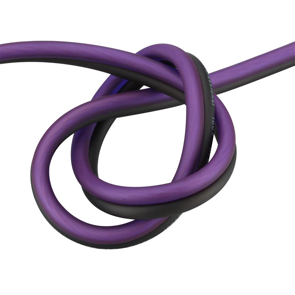 Bassface EVO-S12 100% OFC 12AWG (2x3.33mm) Purple/Black Speaker Cable 100m Roll