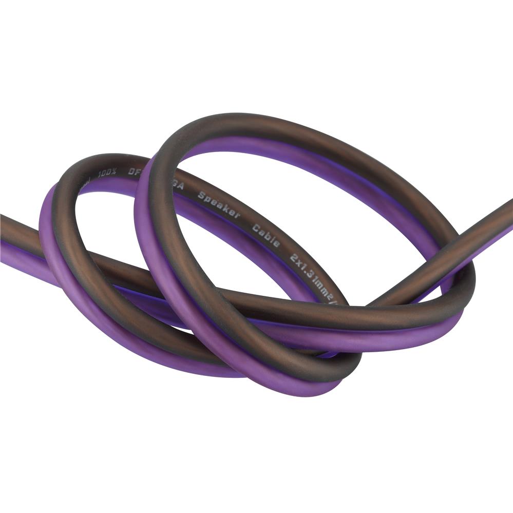 Bassface EVO-S16 100% OFC 16AWG (2x1.31mm) Purple/Black Speaker Cable 150m Roll