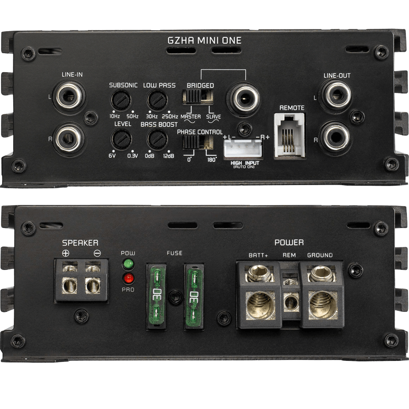 Ground Zero Hydrogen GZHA MINI ONE - 750W Class D Mono Channel Car Subwoofer Amplifier