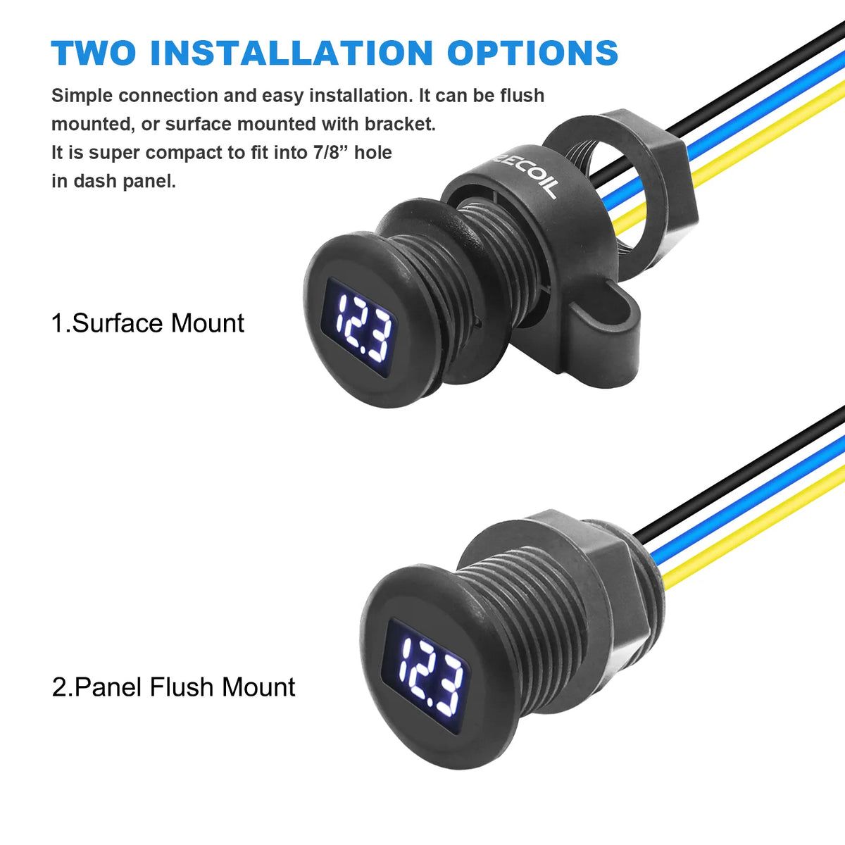 Recoil MDV Super Mini Waterproof LED Display Voltmeter