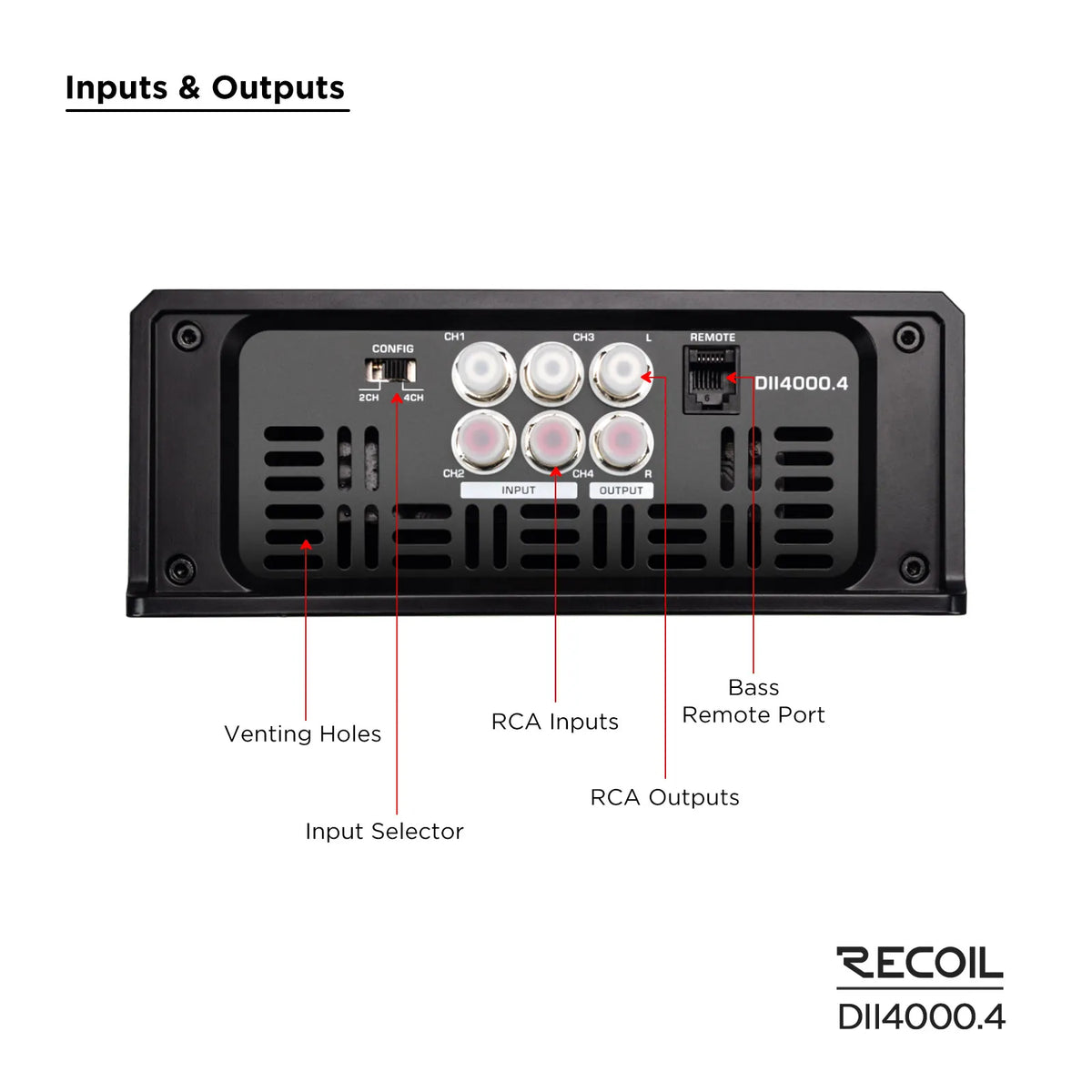 Recoil DII4000.4 DII Series 4 Channel 4000 Watts Amplifier