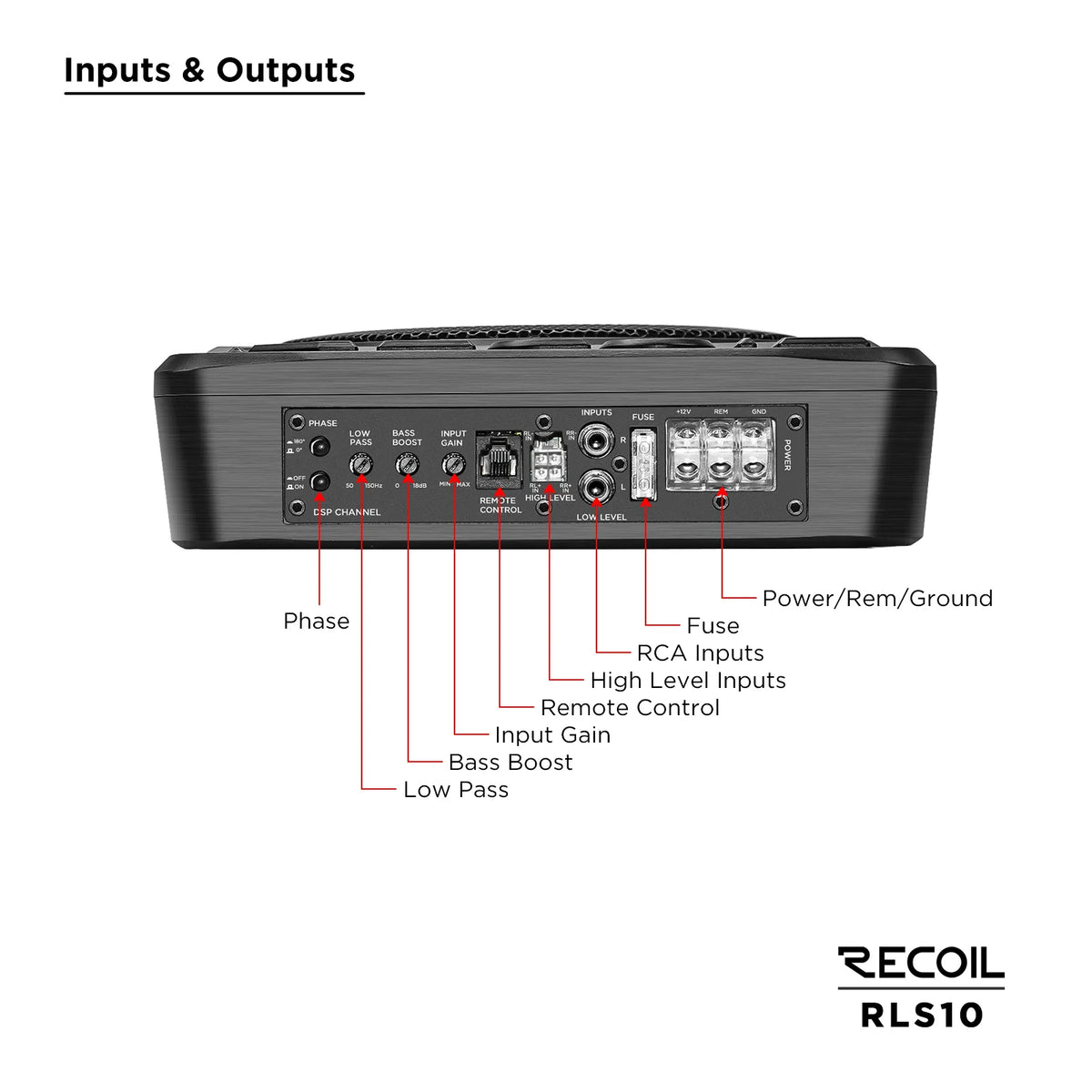 Recoil RLS10 10" Low Profile Amplified Subwoofer
