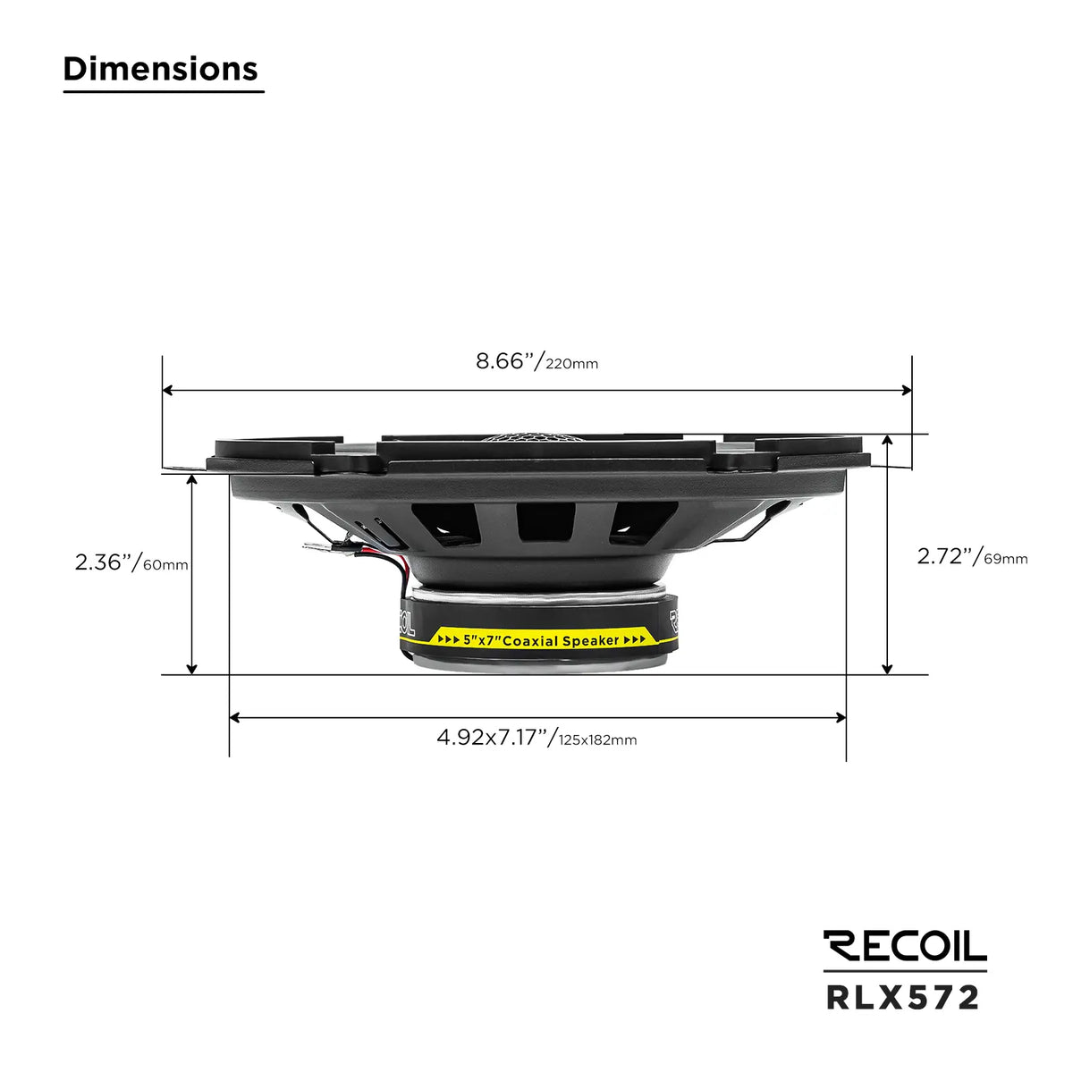 Recoil RLX572 Level-3 Series 2-Way 5X7" Coaxial Speaker