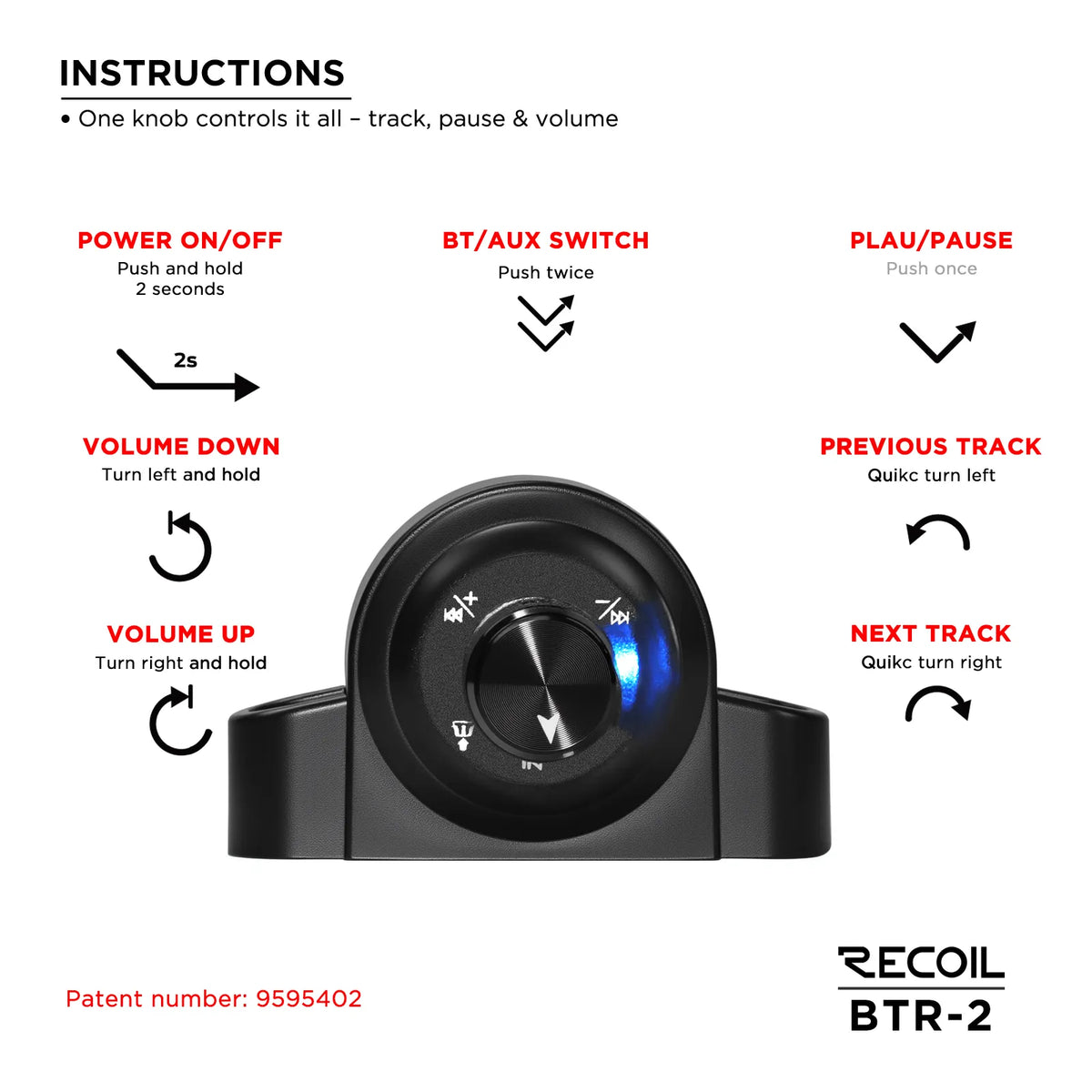 Recoil BTR-2 Watwerproof Bluetooth Controller