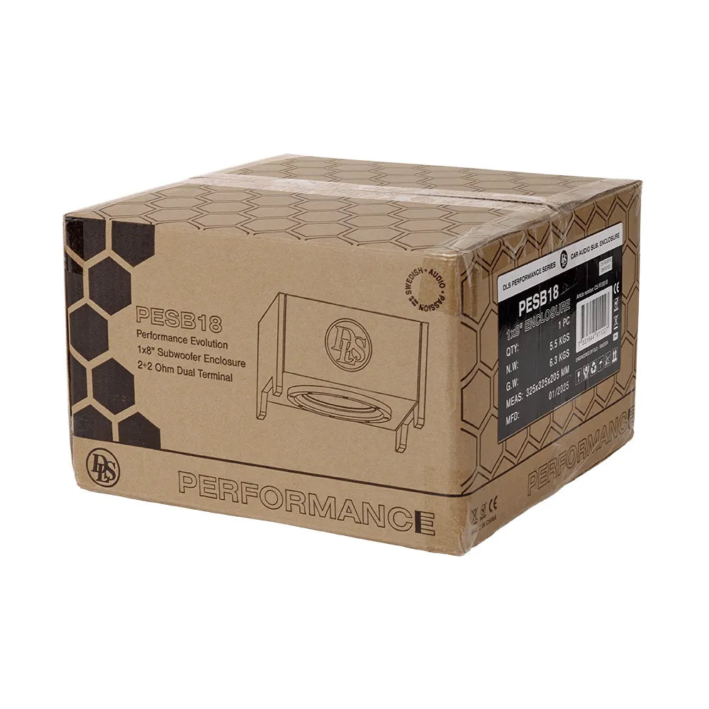 DLS PESB18 8"/200mm Sealed Slim Enclosure 1/2+2/4 Ohm