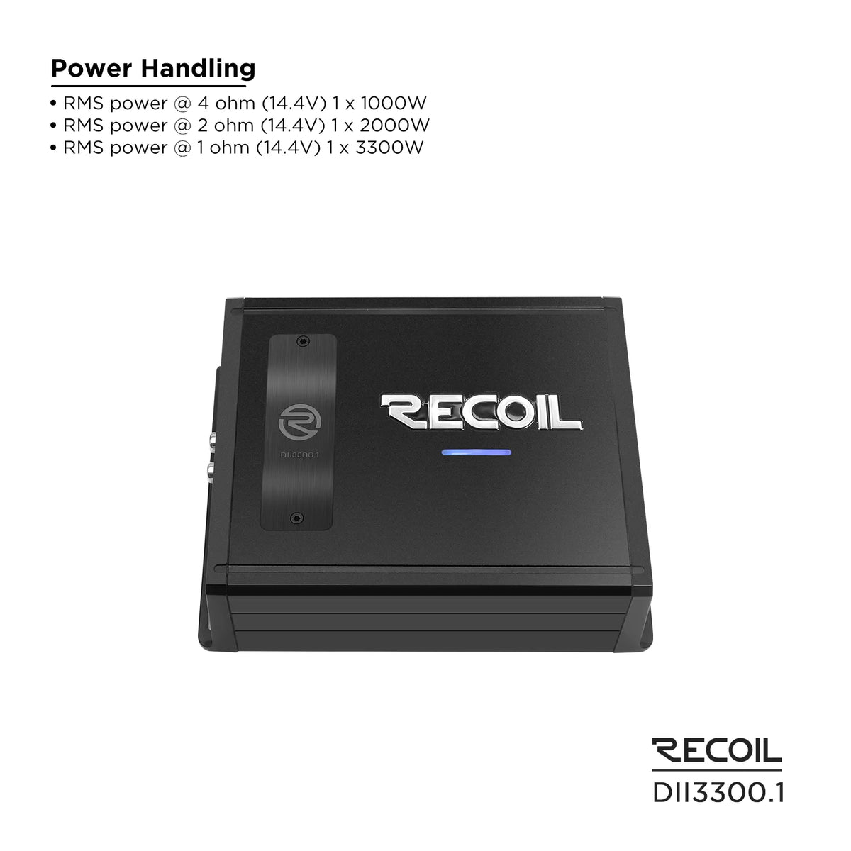 Recoil DII3300.1 3300 Watts Class-D Mono Amplifier