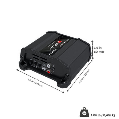 Stetsom HL 400.1 Class D Full Range Amplifier 1 Channel 400 Watts, RCA Input and High Wire Input, Variable Crossover - 2 Ohms
