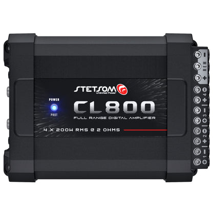 Stetsom COMBAT LINE CL800.4_2 Ohms - Full Range Amplifier 4 Channels Amplifier RCA & High Input 800W RMS