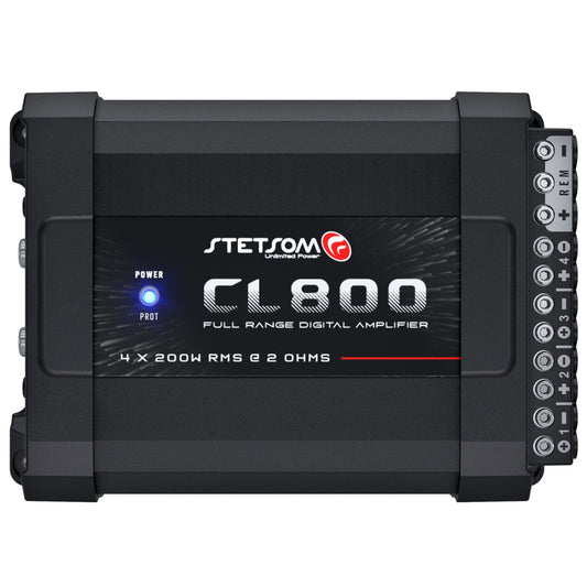 Stetsom COMBAT LINE CL800.4_2 Ohms - Full Range Amplifier 4 Channels Amplifier RCA & High Input 800W RMS