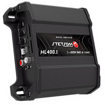 Stetsom HL 400.1 Class D Full Range Amplifier 1 Channel 400 Watts, RCA Input and High Wire Input, Variable Crossover - 2 Ohms
