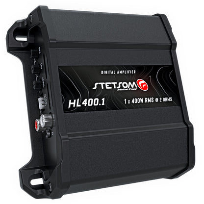 Stetsom HL 400.1 Class D Full Range Amplifier 1 Channel 400 Watts, RCA Input and High Wire Input, Variable Crossover - 2 Ohms