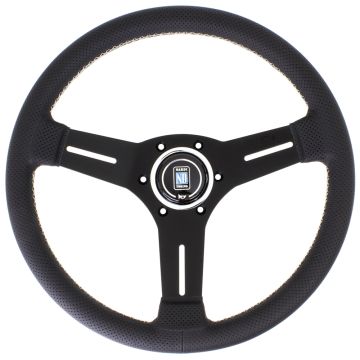 Nardi Competition Perforated Leather Steering Wheel 330mm with Grey Stitching and Black Spokes