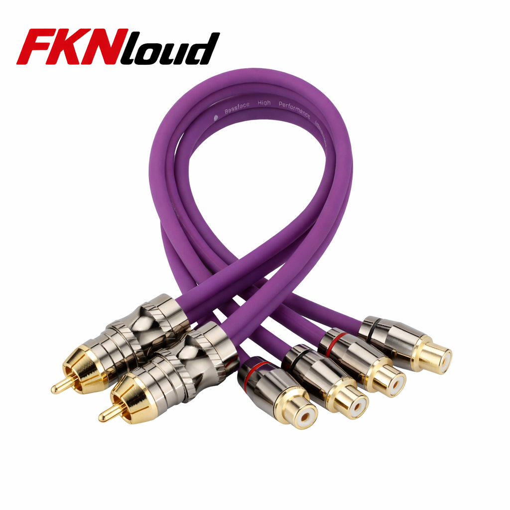 Bassface - EVO-1M2F EVO Twisted Pair Shielded RCA Y Lead - 1M 2F