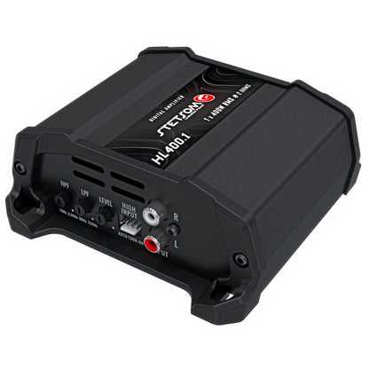 Stetsom HL 400.1 Class D Full Range Amplifier 1 Channel 400 Watts, RCA Input and High Wire Input, Variable Crossover - 2 Ohms