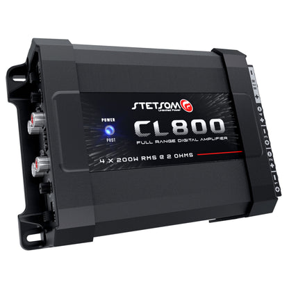 Stetsom COMBAT LINE CL800.4_2 Ohms - Full Range Amplifier 4 Channels Amplifier RCA & High Input 800W RMS