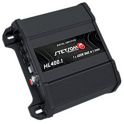 Stetsom HL 400.1 Class D Full Range Amplifier 1 Channel 400 Watts, RCA Input and High Wire Input, Variable Crossover - 2 Ohms