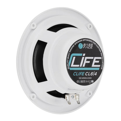 Bassface CLife CL6/4 6.5" 16.5cm 4Ohm 2x100w RMS Marine Grade Waterproof Full Range Speakers Pair
