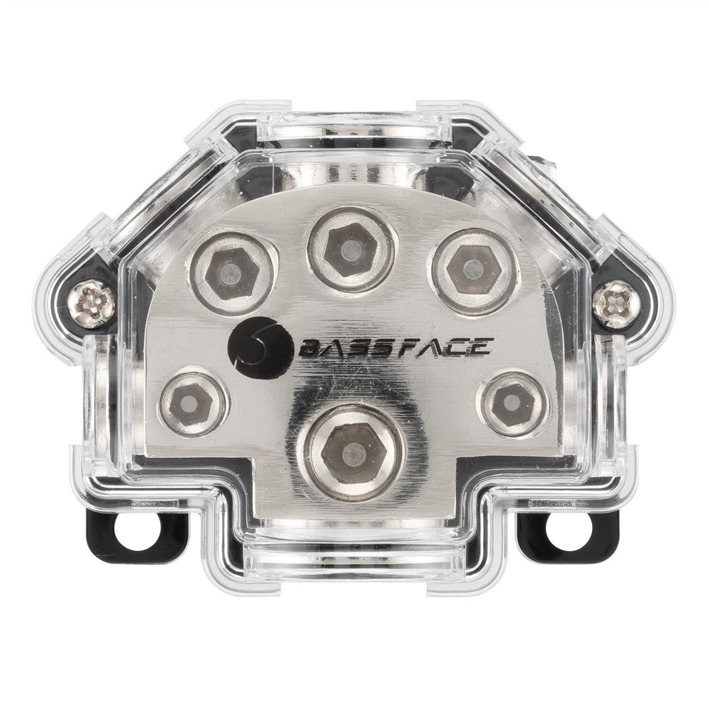 Bassface DIS1/5 Nickel Plated Distribution Block - 1x0AWG+1x2AWG+2x4AWG+2x8AWG