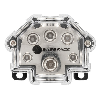 Bassface DIS1/5 Nickel Plated Distribution Block - 1x0AWG+1x2AWG+2x4AWG+2x8AWG