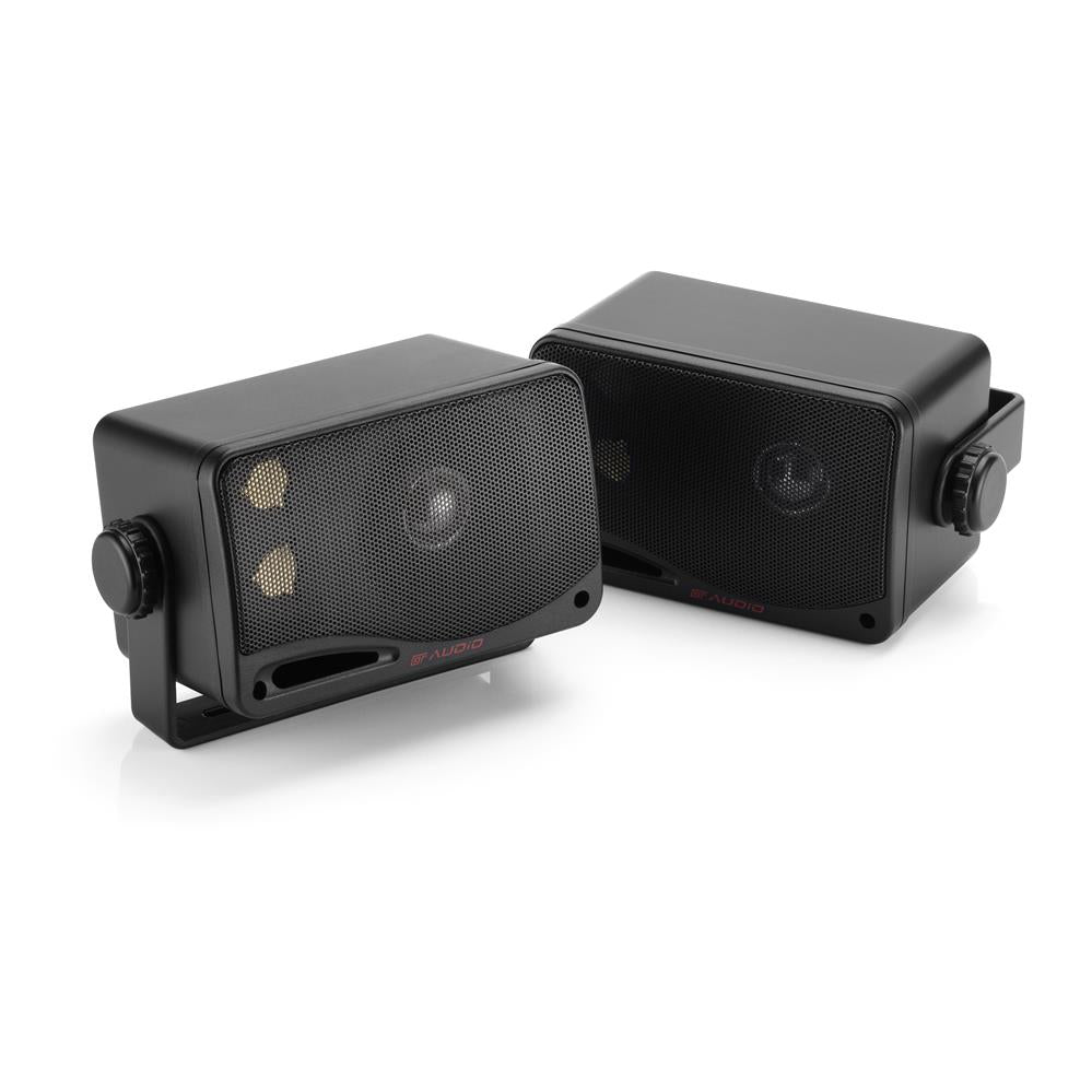 Bassface GT Audio GT-BX24B 4Ohm 2x50w RMS 3-Way Weatherproof Outdoor Box Speakers (Black) Pair