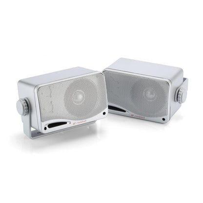 Bassface GT Audio GT-BX24S 4Ohm 2x50w RMS 3-Way Weatherproof Outdoor Box Speakers (Silver) Pair