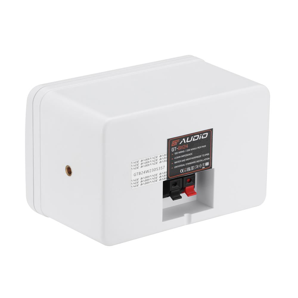 Bassface GT Audio GT-BX24W 4Ohm 2x50w RMS 3-Way Weatherproof Outdoor Box Speakers (White) Pair