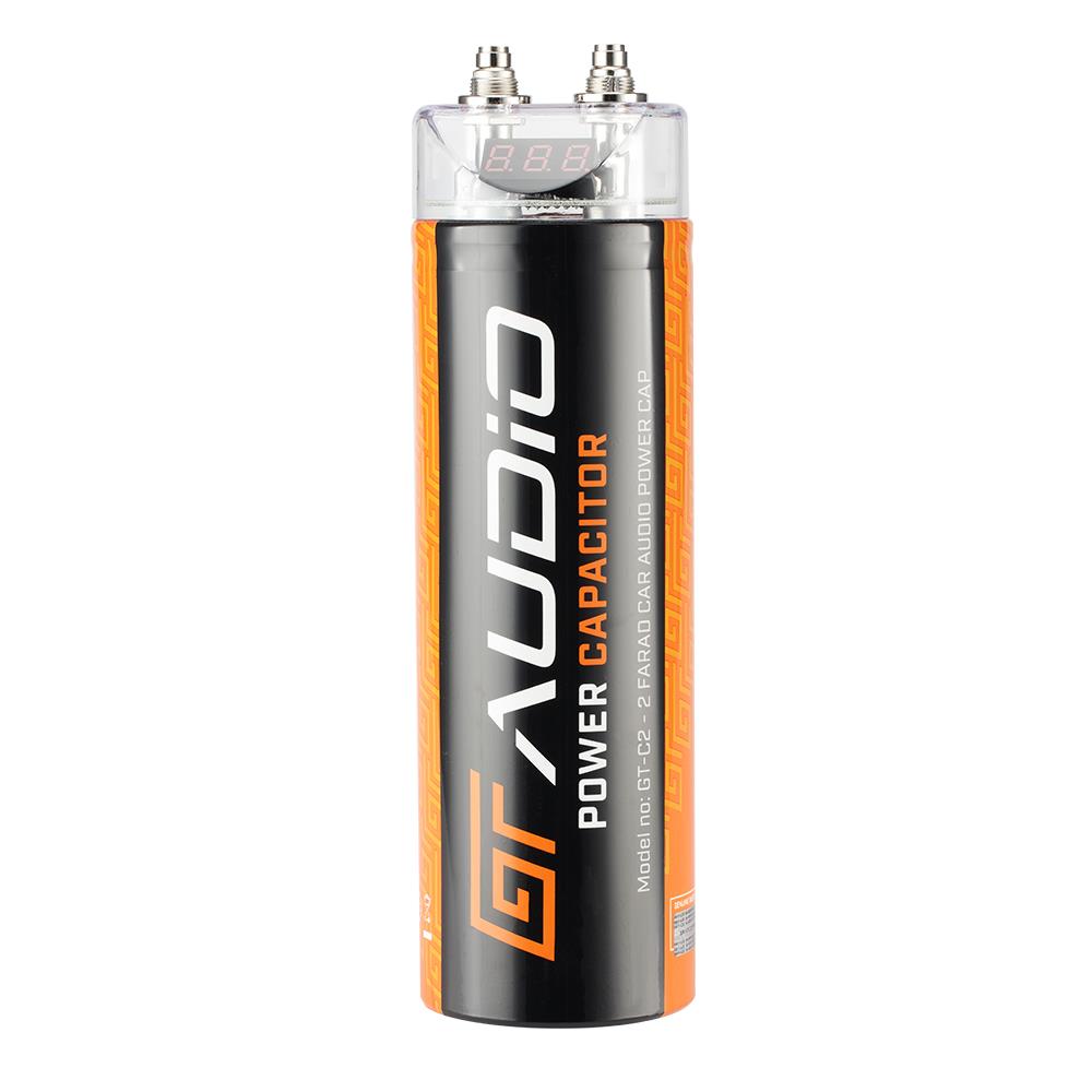 Bassface GT Audio GT-C2 16v 2 Farad Power Stiffening Capacitor With Digital Display & Auto Shutoff