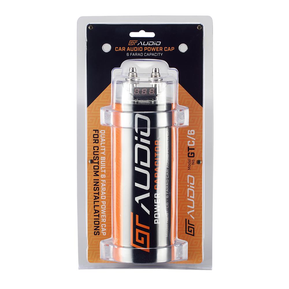 Bassface GT Audio GT-C6 16v 6 Farad Power Stiffening Capacitor With Digital Display & Auto Shutoff