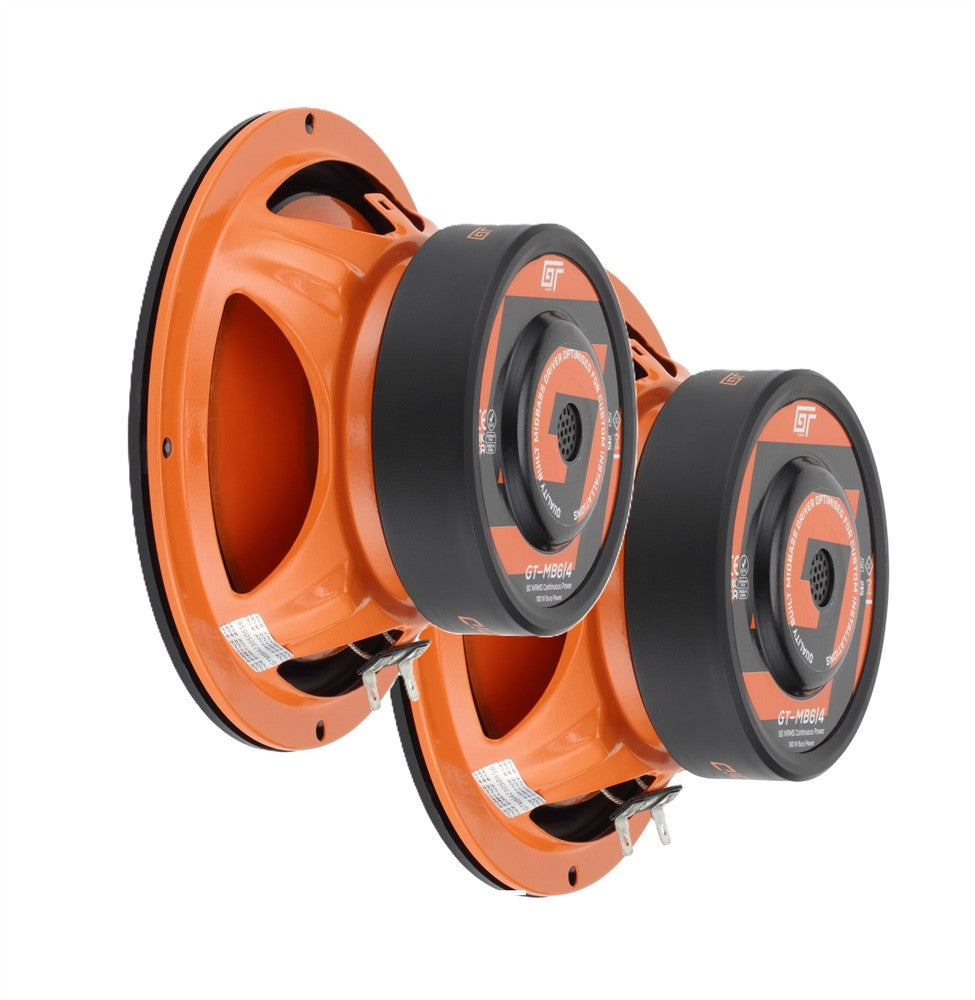 Bassface GT Audio GT-MB6/4 6.5" 16.5cm 4Ohm 80w RMS Midbass Speakers (Pair)