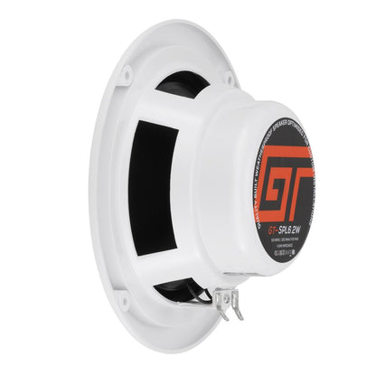 Bassface GT Audio GT-SPL6.2W 4Ohm 2x75w RMS Marine Grade Waterproof Full Range Speakers (White) Pair
