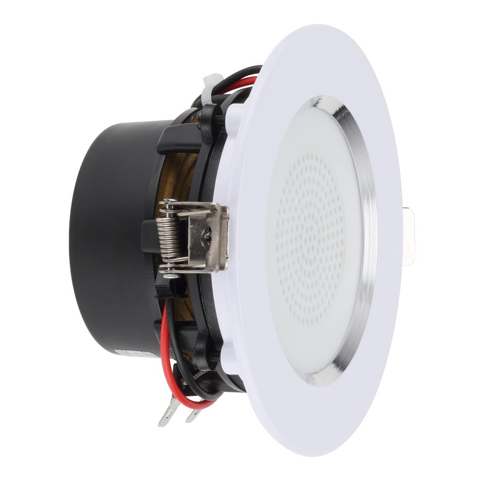 Bassface GT Gear GTG-C31LED 4" 10cm 8Ohm 2x60w RMS Waterproof Ceiling Speakers / 6500K LED Downlighters Pair