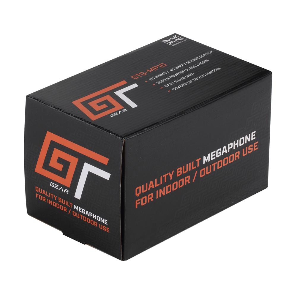 Bassface GT Gear GTG-MP10 20W Battery Powered Compact Handheld Briefing Megaphone