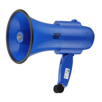 Bassface GT Gear GTG-MP15B 30W Battery Powered High Power Handheld Megaphone (Blue)