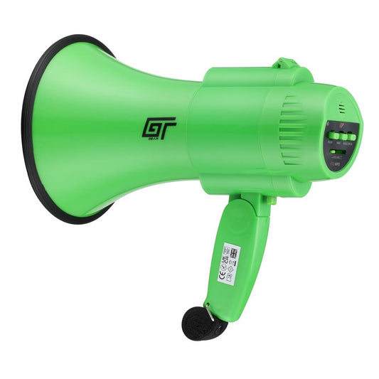 Bassface GT Gear GTG-MP15G 30W Battery Powered High Power Handheld Megaphone (Green)
