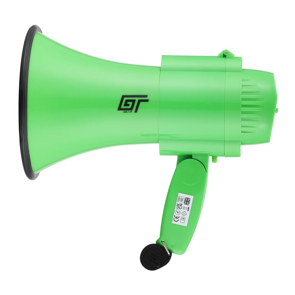Bassface GT Gear GTG-MP15G 30W Battery Powered High Power Handheld Megaphone (Green)