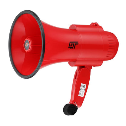 Bassface GT Gear GTG-MP15R 30W Battery Powered High Power Handheld Megaphone (Red)