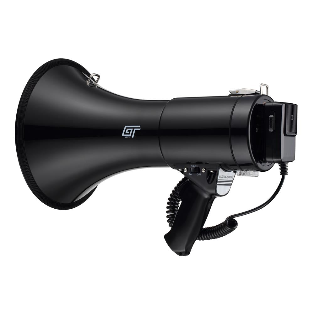 Bassface GT Gear GTG-MP25 50W Professional Type PA Handheld Megaphone With Wired Microphone & Shoulder Strap