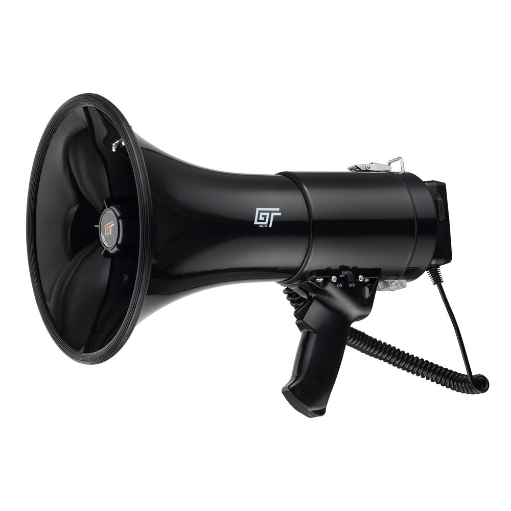 Bassface GT Gear GTG-MP25 50W Professional Type PA Handheld Megaphone With Wired Microphone & Shoulder Strap