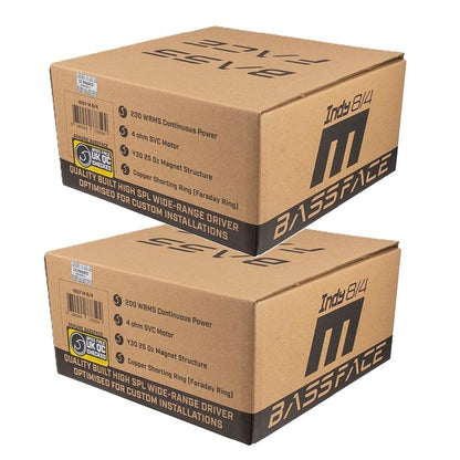 Bassface Indy M8/4 8" 20cm 4Ohm 200w RMS Pro Audio/Car Midrange Speakers Pair