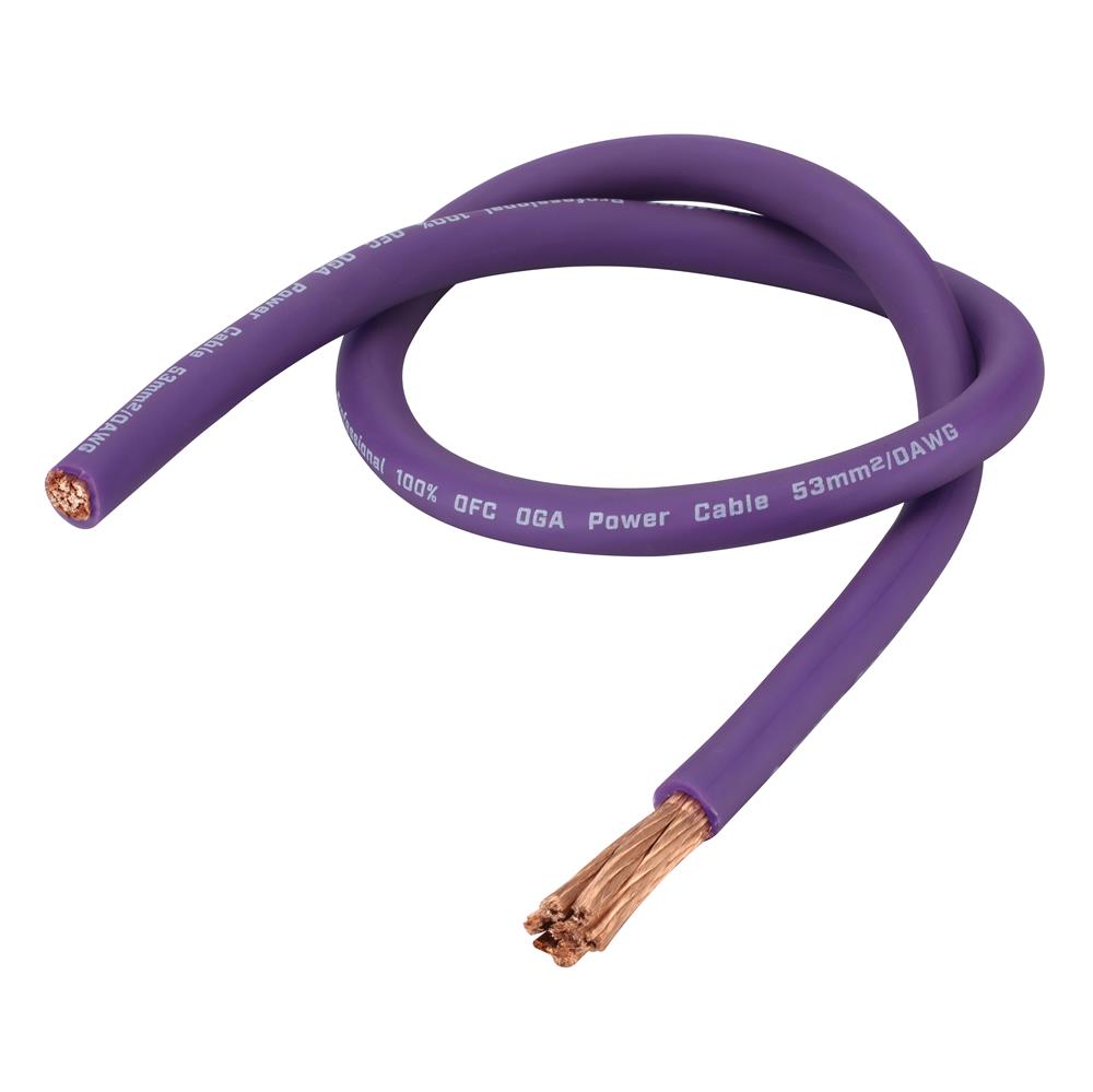 Bassface EVO-P0P 100% OFC 0AWG (53mm) Purple Power Cable 4655 Strand 15m Roll