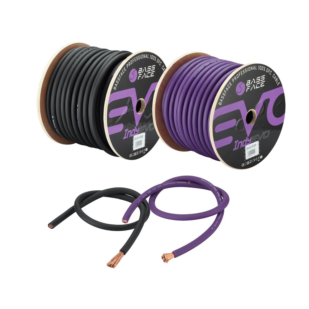 Bassface EVO-P2B 100% OFC 2AWG (33mm) Black Earth Cable 2940 Strand 30m Roll