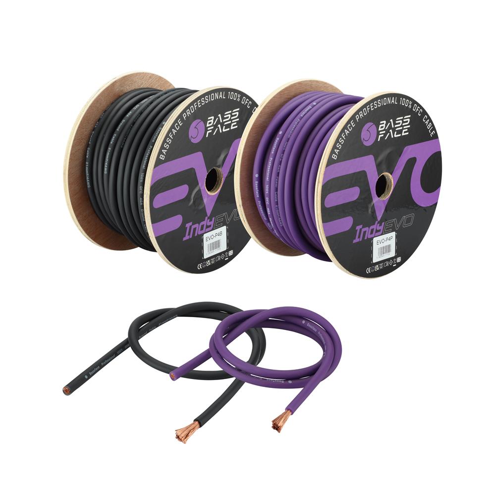 Bassface EVO-P4B 100% OFC 4AWG (21mm) Black Earth Cable 1862 Strand 30m Roll