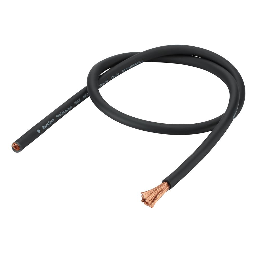 Bassface EVO-P4B 100% OFC 4AWG (21mm) Black Earth Cable 1862 Strand 30m Roll