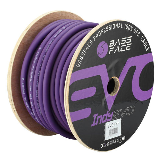 Bassface EVO-P4P 100% OFC 4AWG (21mm) Purple Power Cable 1862 Strand 30m Roll