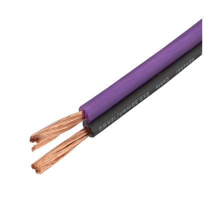 Bassface EVO-S12 100% OFC 12AWG (2x3.33mm) Purple/Black Speaker Cable 100m Roll