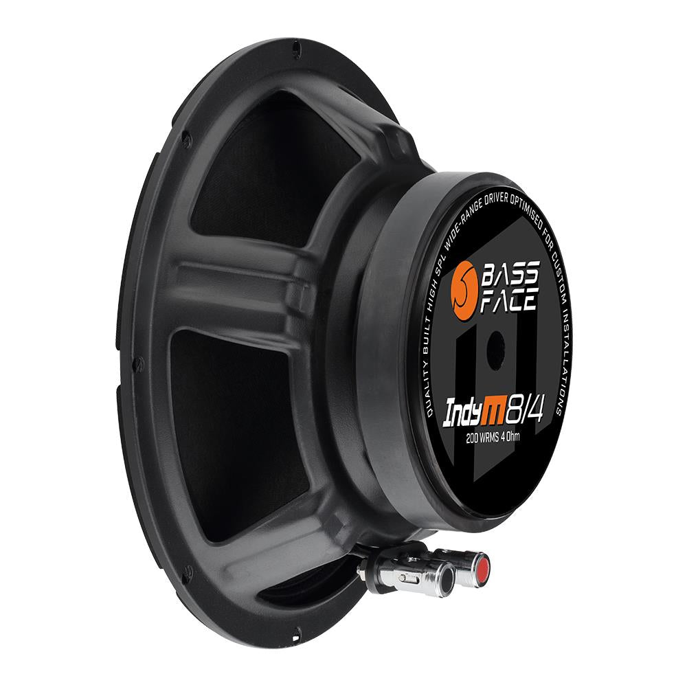 Bassface Indy M8/4 8" 20cm 4Ohm 200w RMS Pro Audio/Car Midrange Speakers Pair