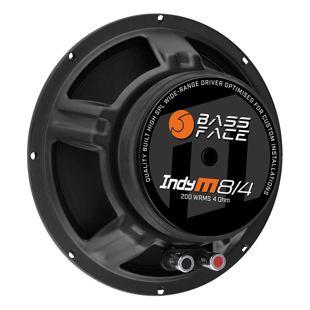 Bassface Indy M8/4 8" 20cm 4Ohm 200w RMS Pro Audio/Car Midrange Speakers Pair