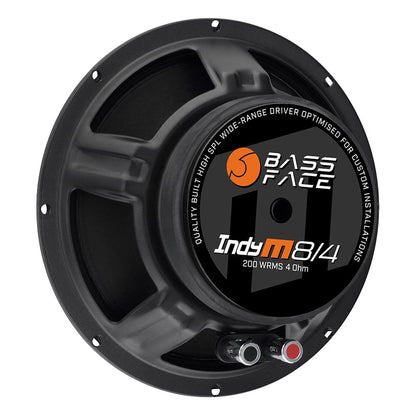 Bassface Indy M8/4 8" 20cm 4Ohm 200w RMS Pro Audio/Car Midrange Speakers Pair