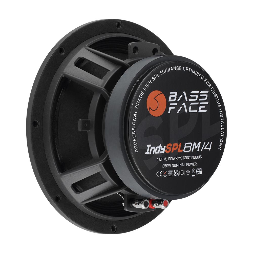 Bassface Indy SPL8M/4 8" 20cm 4Ohm 250w RMS Pro Audio/Car Midrange Speaker